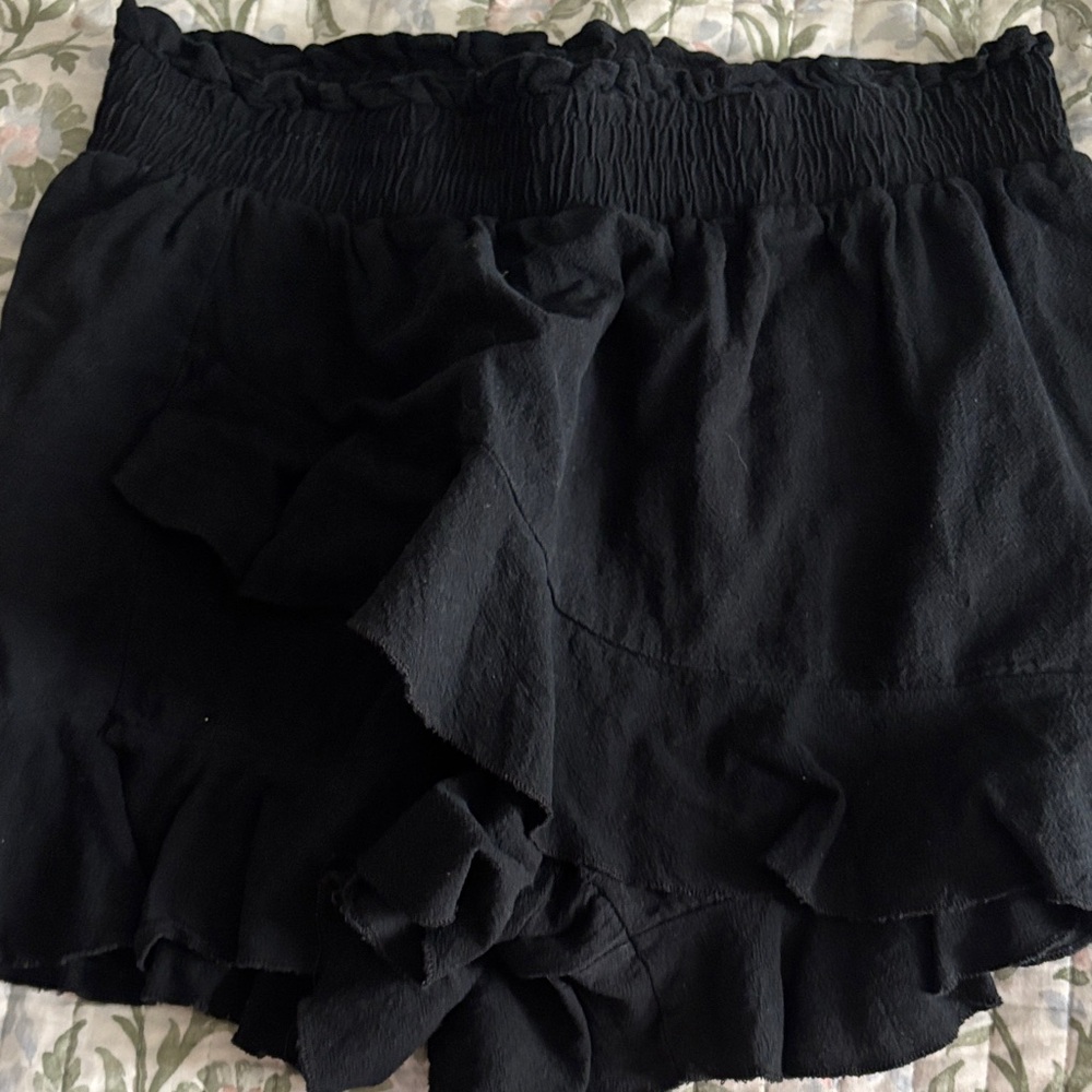 Black Ruffle Women's Shorts